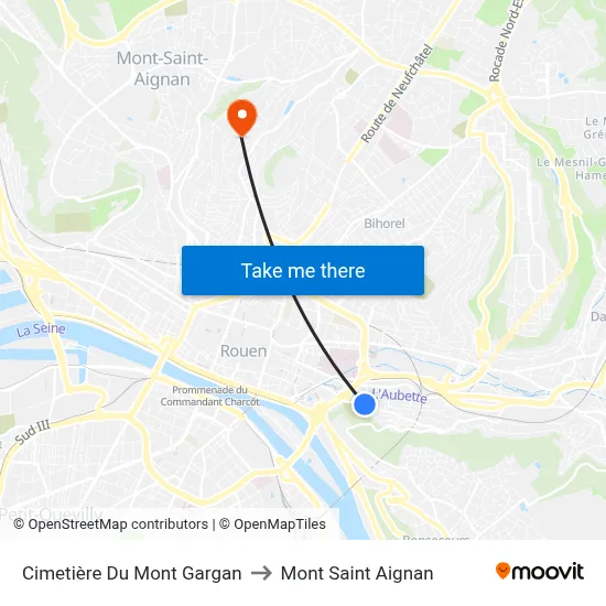 Cimetière Du Mont Gargan to Mont Saint Aignan map