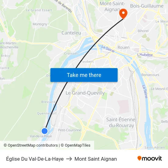 Église Du Val-De-La-Haye to Mont Saint Aignan map