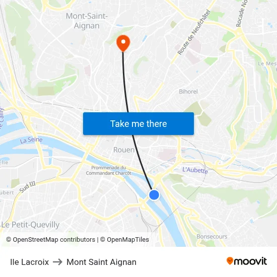 Ile Lacroix to Mont Saint Aignan map