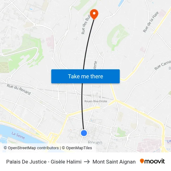 Palais De Justice - Gisèle Halimi to Mont Saint Aignan map