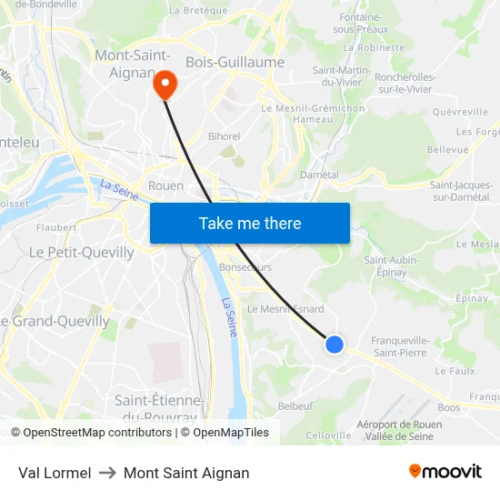 Val Lormel to Mont Saint Aignan map
