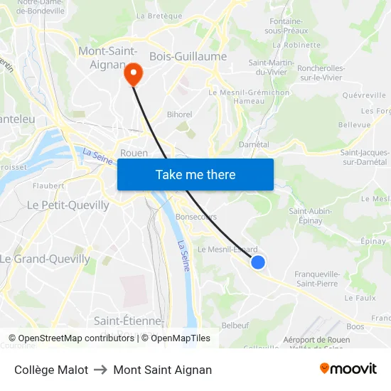 Collège Malot to Mont Saint Aignan map