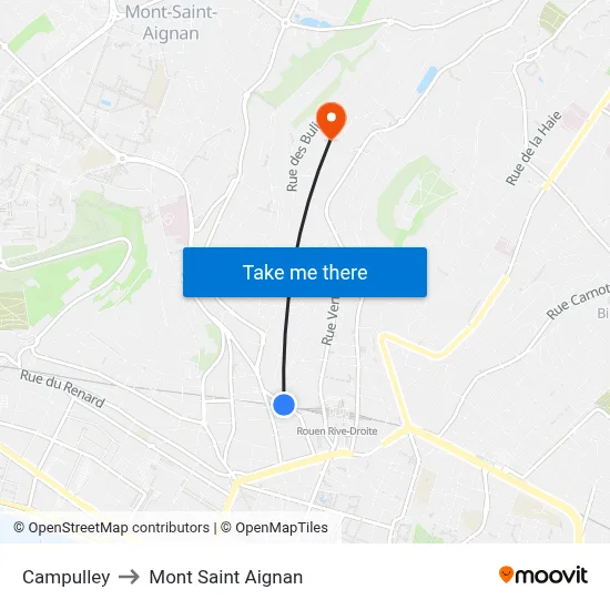Campulley to Mont Saint Aignan map