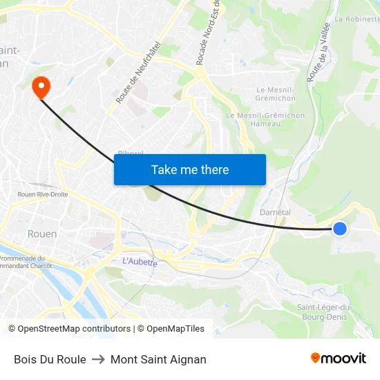Bois Du Roule to Mont Saint Aignan map