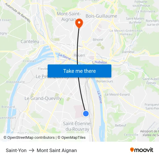 Saint-Yon to Mont Saint Aignan map