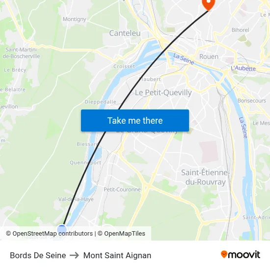 Bords De Seine to Mont Saint Aignan map