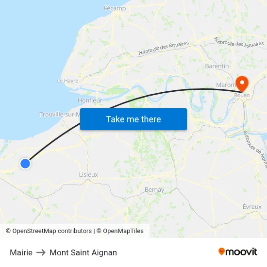 Mairie to Mont Saint Aignan map