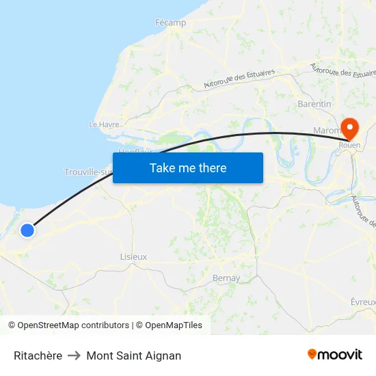 Ritachère to Mont Saint Aignan map