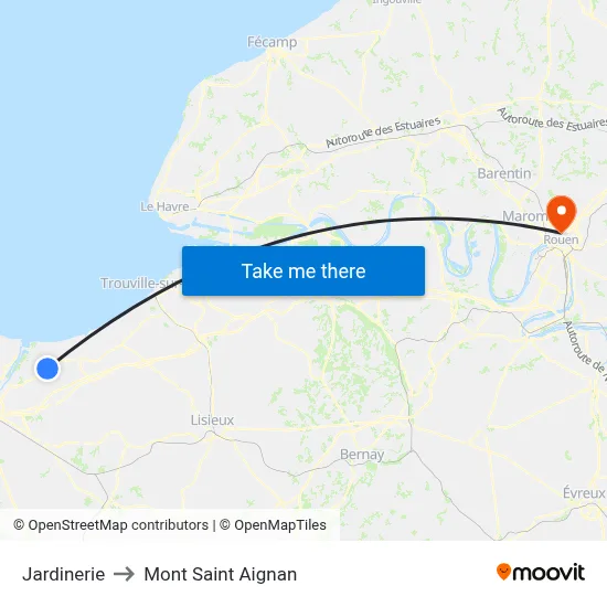 Jardinerie to Mont Saint Aignan map