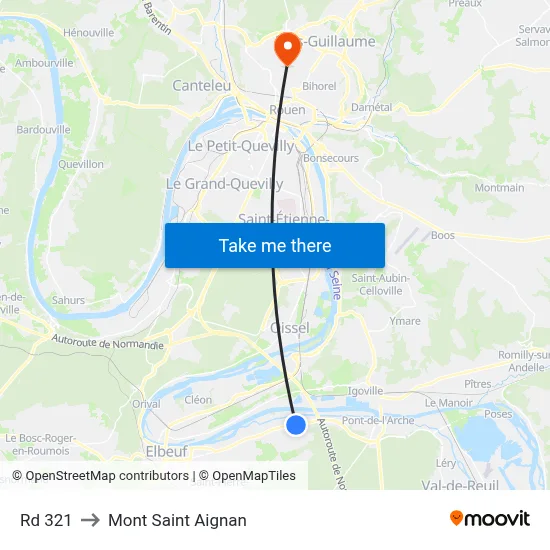 Rd 321 to Mont Saint Aignan map