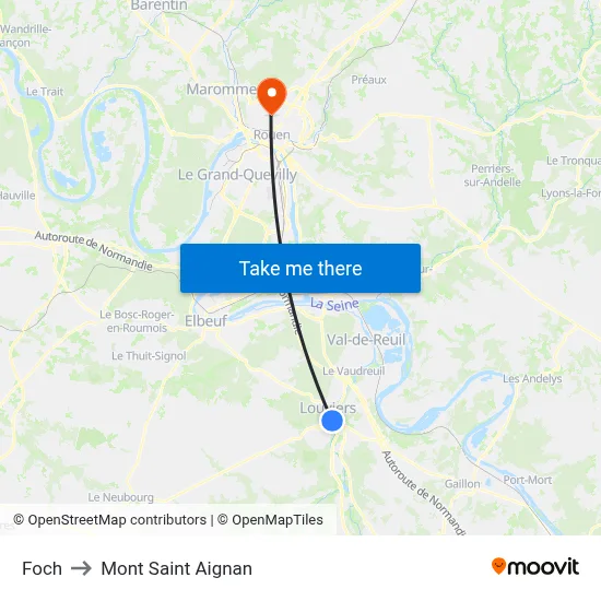 Foch to Mont Saint Aignan map