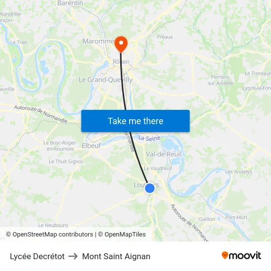 Lycée Decrétot to Mont Saint Aignan map