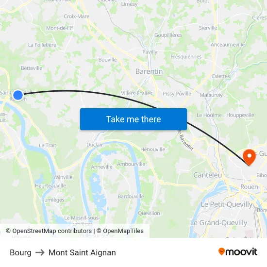 Bourg to Mont Saint Aignan map