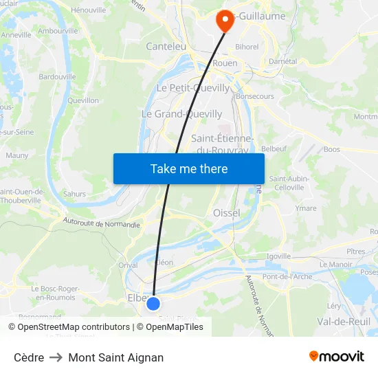 Cèdre to Mont Saint Aignan map