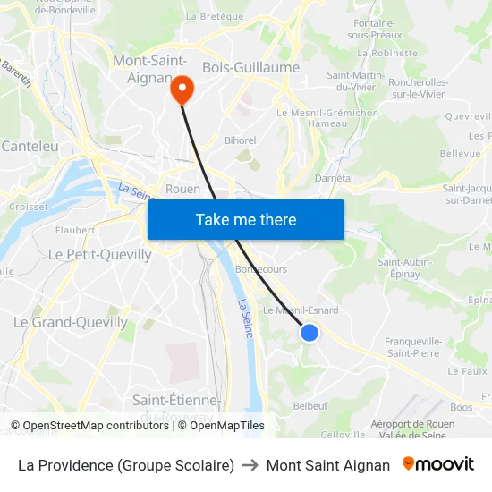 La Providence (Groupe Scolaire) to Mont Saint Aignan map