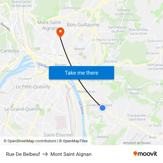 Rue De Belbeuf to Mont Saint Aignan map