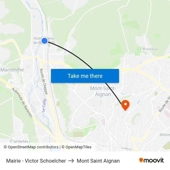 Mairie - Victor Schoelcher to Mont Saint Aignan map