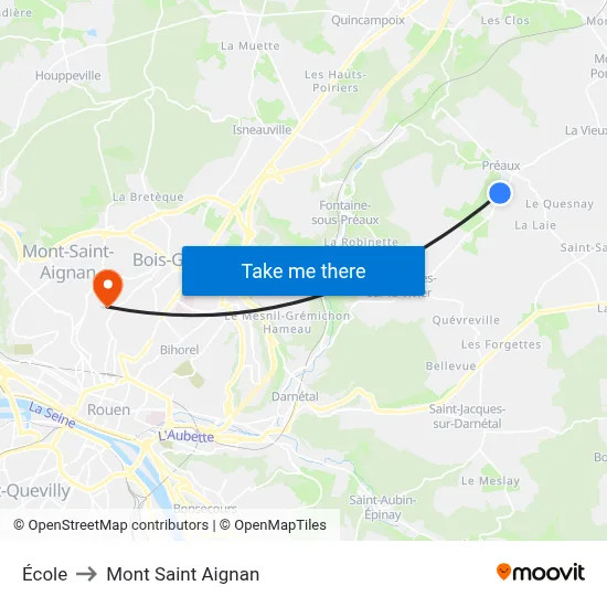 École to Mont Saint Aignan map