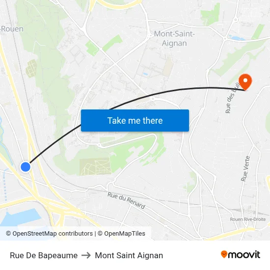 Rue De Bapeaume to Mont Saint Aignan map