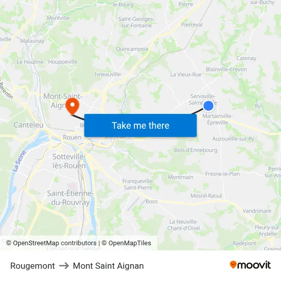 Rougemont to Mont Saint Aignan map