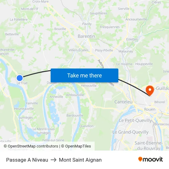 Passage A Niveau to Mont Saint Aignan map