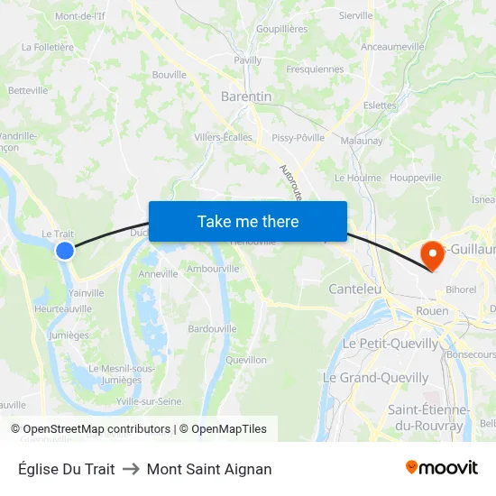 Église Du Trait to Mont Saint Aignan map