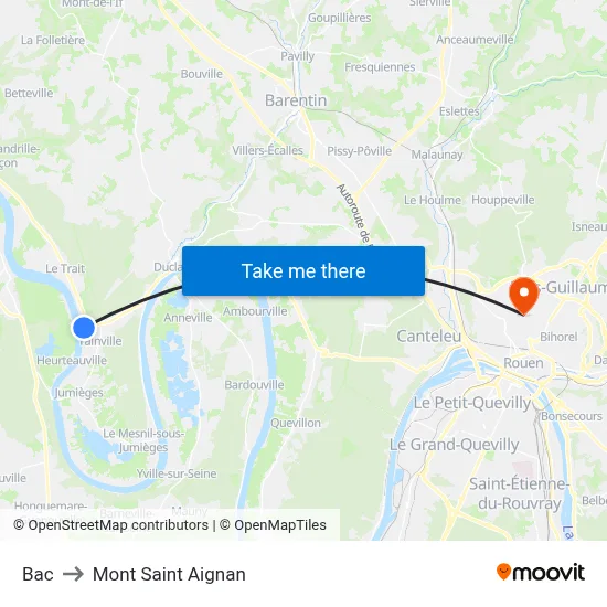 Bac to Mont Saint Aignan map