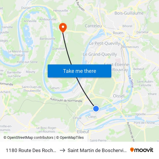 1180 Route Des Roches to Saint Martin de Boscherville map