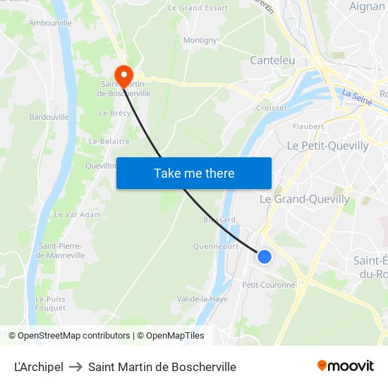 L'Archipel to Saint Martin de Boscherville map