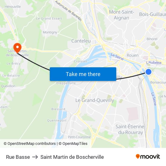 Rue Basse to Saint Martin de Boscherville map