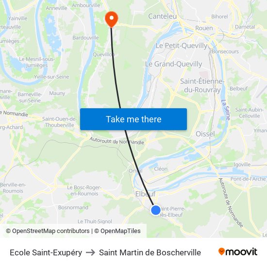 Ecole Saint-Exupéry to Saint Martin de Boscherville map