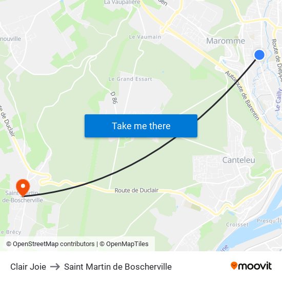 Clair Joie to Saint Martin de Boscherville map