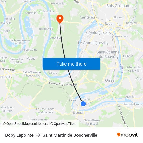 Boby Lapointe to Saint Martin de Boscherville map