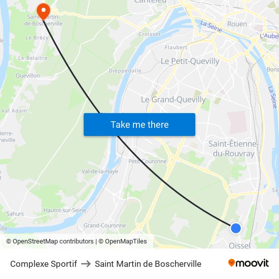 Complexe Sportif to Saint Martin de Boscherville map