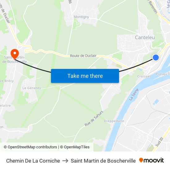 Chemin De La Corniche to Saint Martin de Boscherville map