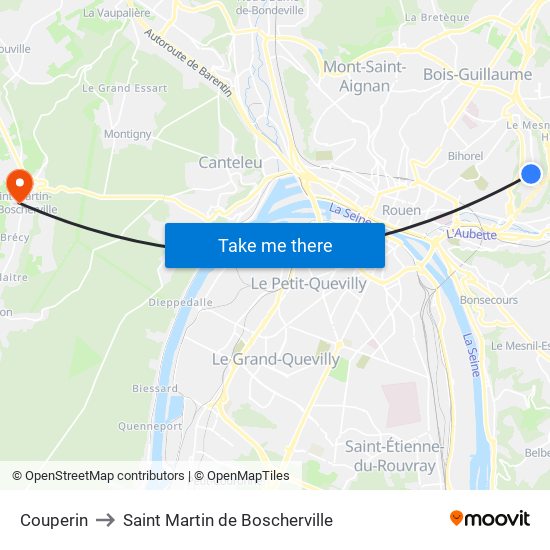 Couperin to Saint Martin de Boscherville map