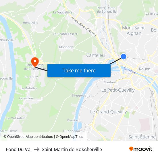 Fond Du Val to Saint Martin de Boscherville map