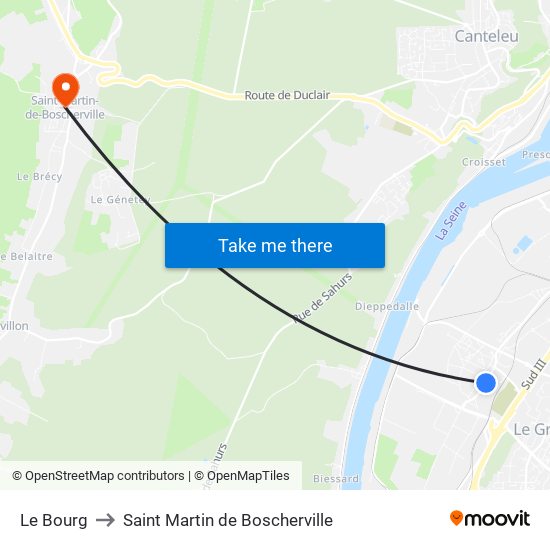 Le Bourg to Saint Martin de Boscherville map