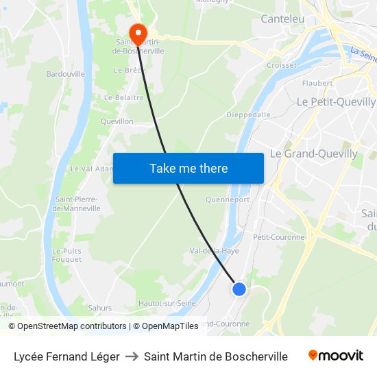 Lycée Fernand Léger to Saint Martin de Boscherville map