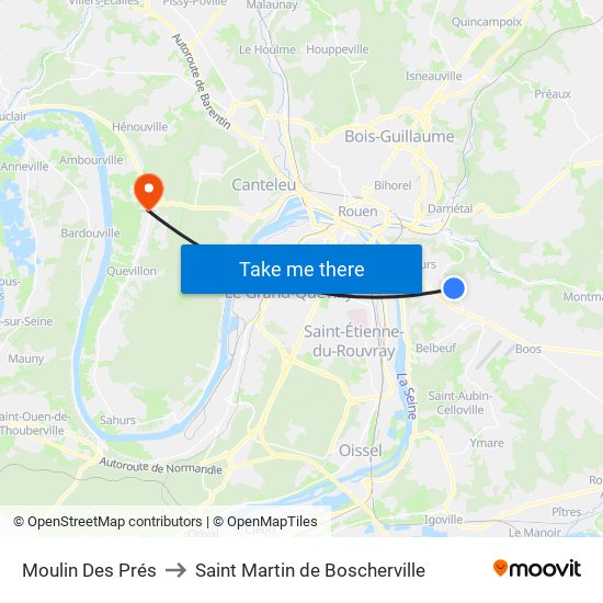 Moulin Des Prés to Saint Martin de Boscherville map