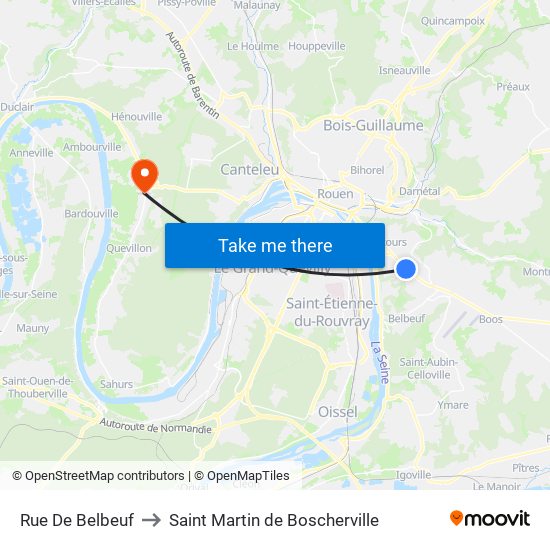 Rue De Belbeuf to Saint Martin de Boscherville map