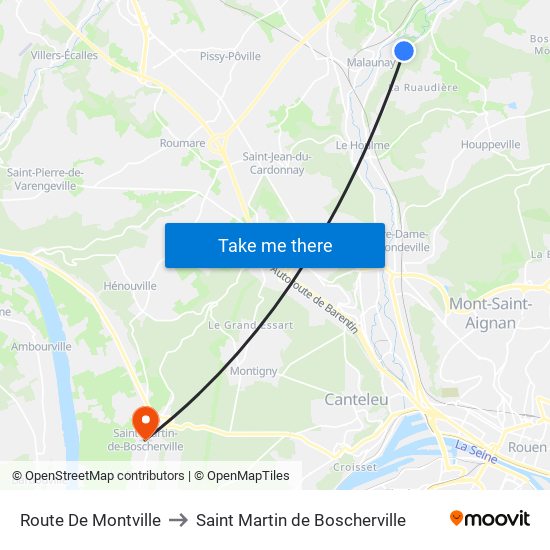 Route De Montville to Saint Martin de Boscherville map