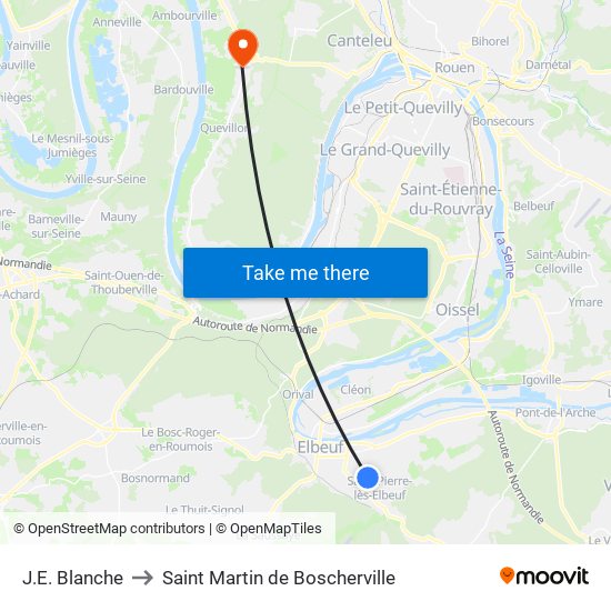 J.E. Blanche to Saint Martin de Boscherville map