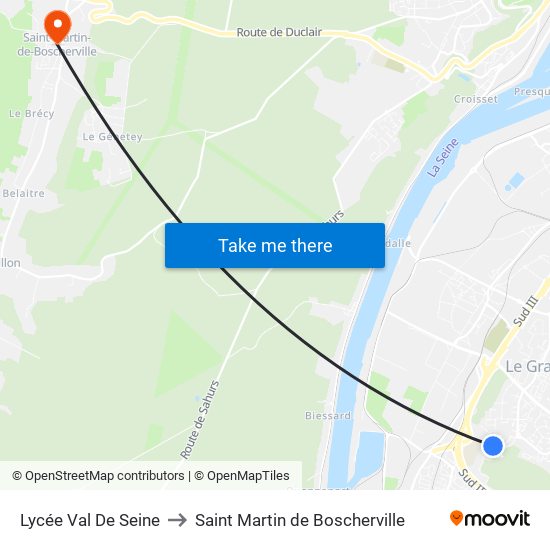 Lycée Val De Seine to Saint Martin de Boscherville map