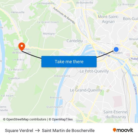 Square Verdrel to Saint Martin de Boscherville map