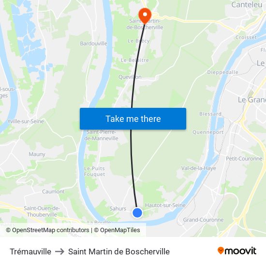 Trémauville to Saint Martin de Boscherville map