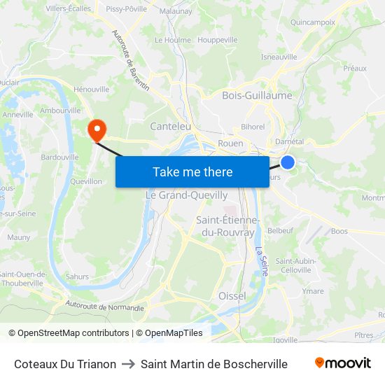 Coteaux Du Trianon to Saint Martin de Boscherville map