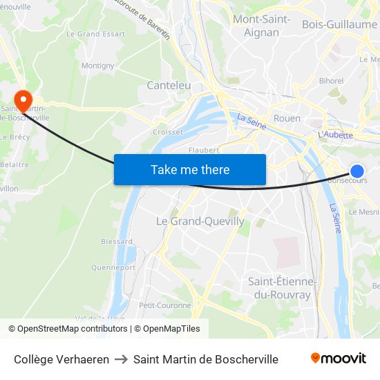 Collège Verhaeren to Saint Martin de Boscherville map