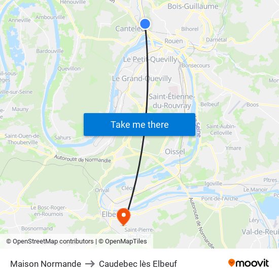 Maison Normande to Caudebec lès Elbeuf map