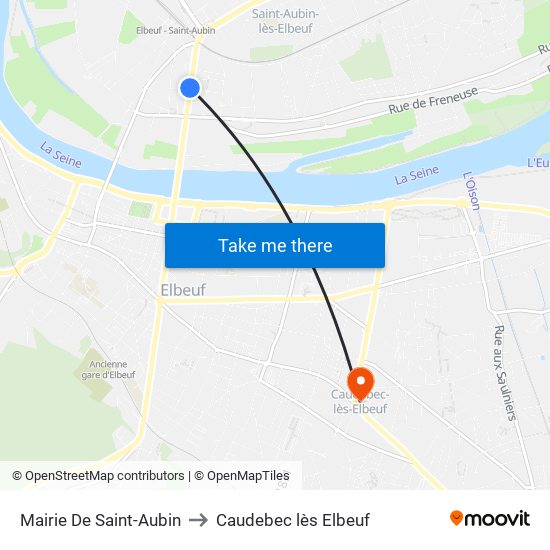 Mairie De Saint-Aubin to Caudebec lès Elbeuf map